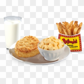 Bojangles Kids Macaroni And Cheese With Fries And Biscuit - Bojangles Fries, HD Png Download - mac n cheese png