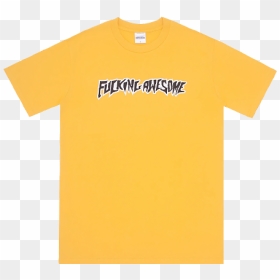Fucking Awesome Puff Outline Logo Tee Gold Preview - Active Shirt, HD Png Download - gold outline png