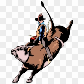 Clip Art Bull Riding Illustration Rodeo Image - Bull Riding Clip Art, HD Png Download - bull riding png