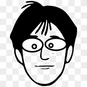 Cartoon Face Black And White, HD Png Download - nerdy glasses png
