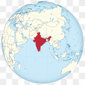 India Mapamundi Globo Terraqueo - Burma On The Globe, HD Png Download - mapamundi png
