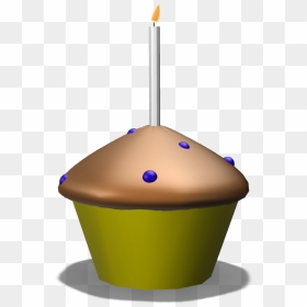 Birthday Muffin - Cake, HD Png Download - happy birthday 3d png