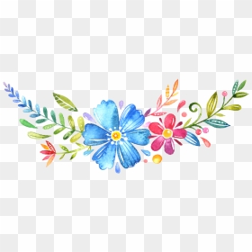 Thumb Image - Clip Art Blue And Pink Flower Border, HD Png Download - paint border png