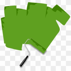 Paint Roller With Green Paint Vector Image - Paint Roller Clipart, HD Png Download - paint border png