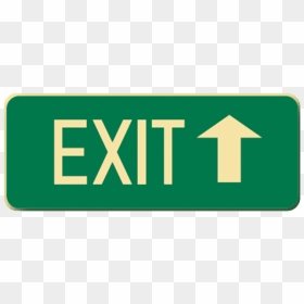 Brady Glow In The Dark And Standard Floor Sign Exit - Exit Sign, HD Png Download - arrow pointing up png