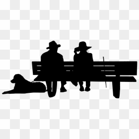 Grandparents On Bench Silhouettes, HD Png Download - grandparents png
