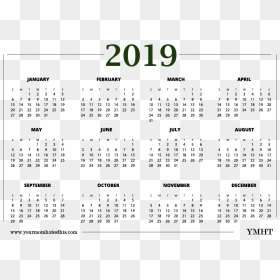 2019 Calendar Transparent Green Design - 2019 Calendar No Background Png, Png Download - calendar design png