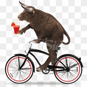 Clipart Bike Beach Cruiser - Bull Riding A Bike, HD Png Download - bull riding png