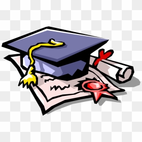 Vector Illustration Of Higher Education Diploma With - Graduation Symbols, HD Png Download - degree hat png