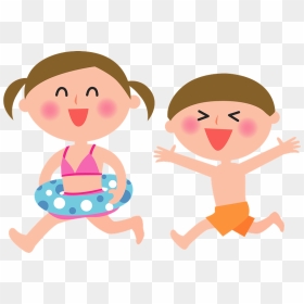 Sister Brother Swimwear Clipart - 水着 子供 イラスト, HD Png Download - brother and sister png