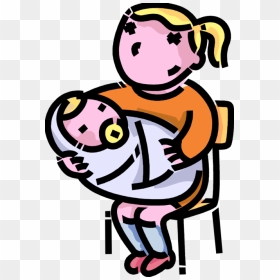 Sister With Newborn Vector - Clip Art, HD Png Download - brother sister png