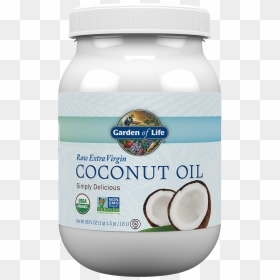 Raw Extra Virgin Coconut Oil Plastic Jar - Garden Of Life Extra Virgin Coconut Oil, HD Png Download - coconut oil png