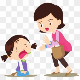 Girl Cries And Woman Tries To Soothe Her - Tantrum Clipart, HD Png Download - kid crying png