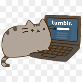 #pusheen #cat #tumblr #cumputer #kitty #pusheencat - College Pusheen, HD Png Download - cute gif png