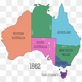 Australia"s Regions C - Map Of Australia 1846, HD Png Download - western border png