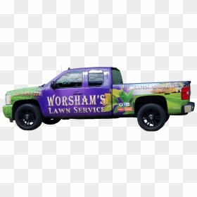 Worsham"s Lawn Service Truck With Branded Graphics - Ford F-series, HD Png Download - lawn care png