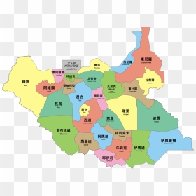 South Sudan Map Of 32 States, HD Png Download - western border png