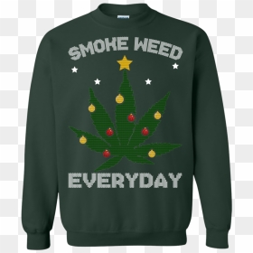 Cannabis Chistmas Tree Smoke Weed Everyday Sweater - Sweater, HD Png Download - smoke weed everyday png