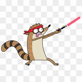 Rigby Holding Laser Sword - Transparent Regular Show Gifs, HD Png Download - rigby png