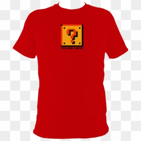 Feeling Lucky Block Red T-shirt - Super Mario Question Block, HD Png Download - lucky block png
