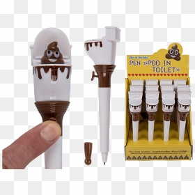 X2 Emoji Poo In Toilet Pens Toy Party Filler Bag Stocking - Poo Toilet Pen, HD Png Download - boy emoji png