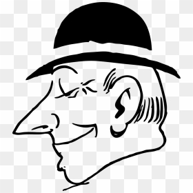 Drawing Of A Man With A Hat, HD Png Download - side face png