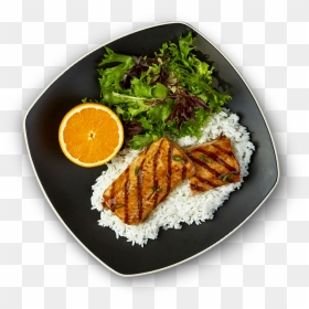Salmon Plate - Food, HD Png Download - rice plate png