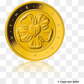 50 Euro Gold Coin "lutherrose - Euro Gold, HD Png Download - gold coin png image