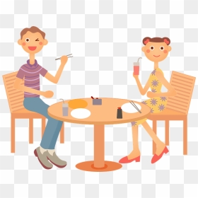 Restaurant Couple Clipart - レストラン 食事 イラスト 無料, HD Png Download - restaurant clipart png