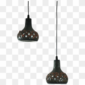 Set Of 2 Ceramic Hanging Lamps From The 70s - Lampshade, HD Png Download - hanging lamps png