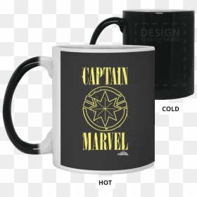 Captain Marvel Yellow Paint Drip Logo Color Changing - Mug Avengers End Game, HD Png Download - captain cold png