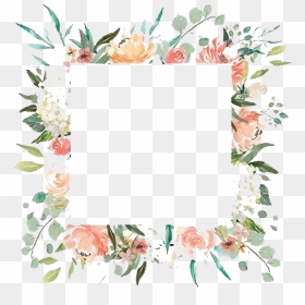 Watercolor Floral Flower Frame Png File - Floral Frame Transparent Background, Png Download - frame png file