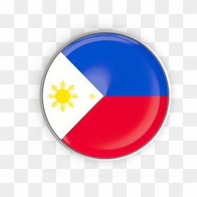 Round Button With Metal Frame - Philippines Flag Circle Png, Transparent Png - round png image