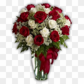24 Red And White Roses Bouquet, HD Png Download - flowers buke png