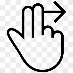 Swipe Right Two Fingers Gesture Outlined Hand Symbol - Finger Click Icon Png, Transparent Png - whatsapp sign png