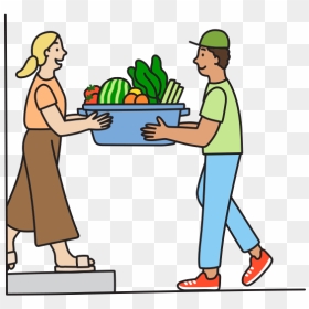 Schedule Your Delivery And Set Food Preferences - Fruit And Vegetables Delivery Boy, HD Png Download - fruits and vegetables basket png