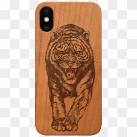 Wood Case - Mobile Phone Case, HD Png Download - angry tiger png