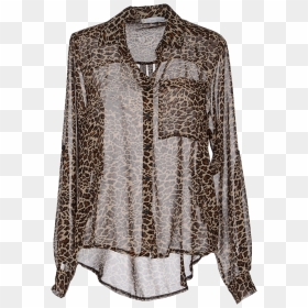Chilli Peppers Animal Print Sheer See Through Shirt - Cheetah Print Shirt Transparent, HD Png Download - shirt png image