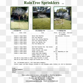 Rain Tree Sprinklers Sprinklers, Garden Art, Garden - Copper Rain Tree Sprinkler, HD Png Download - tree garden png