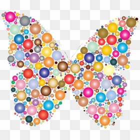 Colorful Circles Butterfly 2 Clip Arts - Butterfly Of Circles, HD Png Download - png images of butterfly