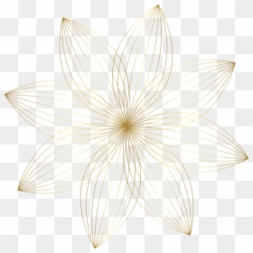Gold Flower Decoration Transparent Clip Art Image - Line Art, HD Png Download - gold line clip art png