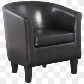 Black Leather Tub Chair Transparent Image - Transparent Background Sofa Chair Png, Png Download - chairs png images
