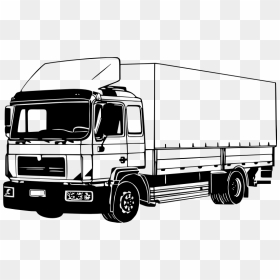 Truck - Lorry Clipart Black And White, HD Png Download - lorry images png