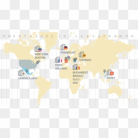Nearshore Outsourcing - World Map, HD Png Download - outsourcing png