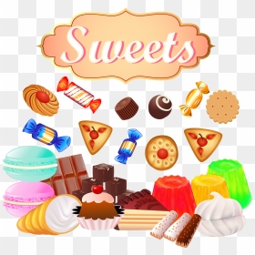 Doughnut Cupcake Lollipop Chocolate - Candy Junk Food Clipart, HD Png Download - diwali sweets png