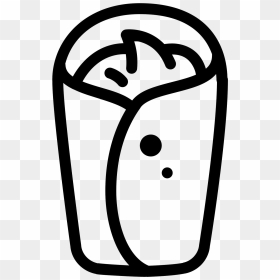 There Is An Oblong Food Object Made Up Of A Tortilla - Food Wrap Clipart Black And White Png, Transparent Png - black and white food icon png