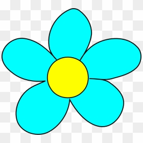 Blue Flower Clip Art - Sky Blue Flower Clipart, HD Png Download - blue flower vector png