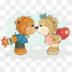 Couples T-shirts For Valentine"s Day - Kissing Teddy Bear Cartoon, HD Png Download - together forever png