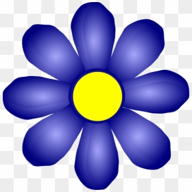Dark Blue Clipart Dark Purple Flower - Flower Blue Clipart Png, Transparent Png - blue flower vector png