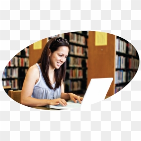 Libraries & Education - Student Using Laptop, HD Png Download - education girl png